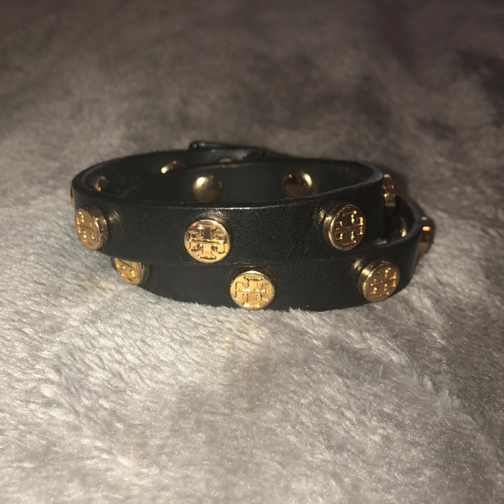 Tory Burch Black and Gold Wrap Bracelet